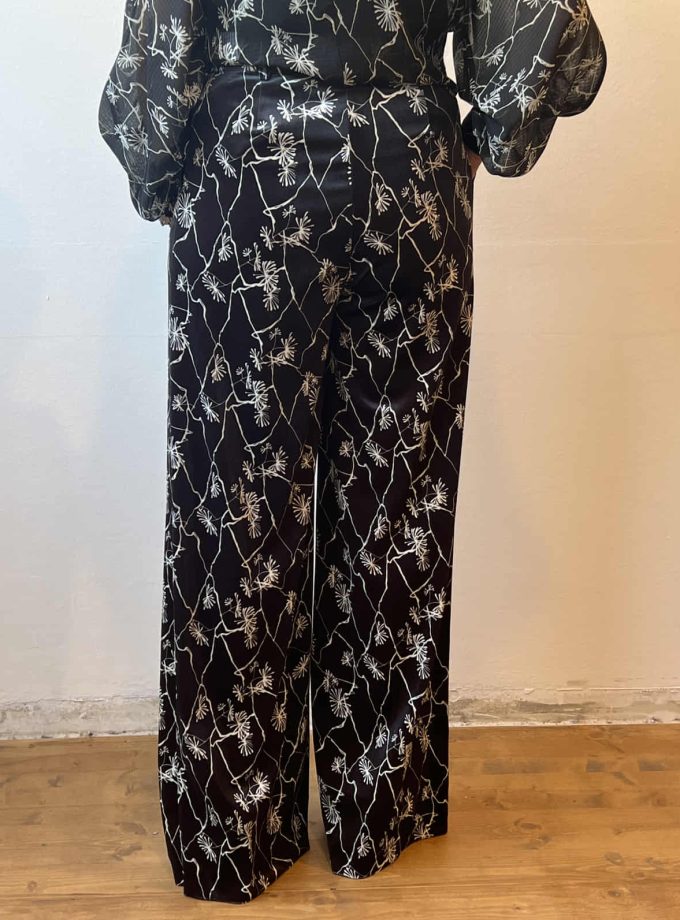 Pantalone palazzo con stampa fiore ramage Manila Grace