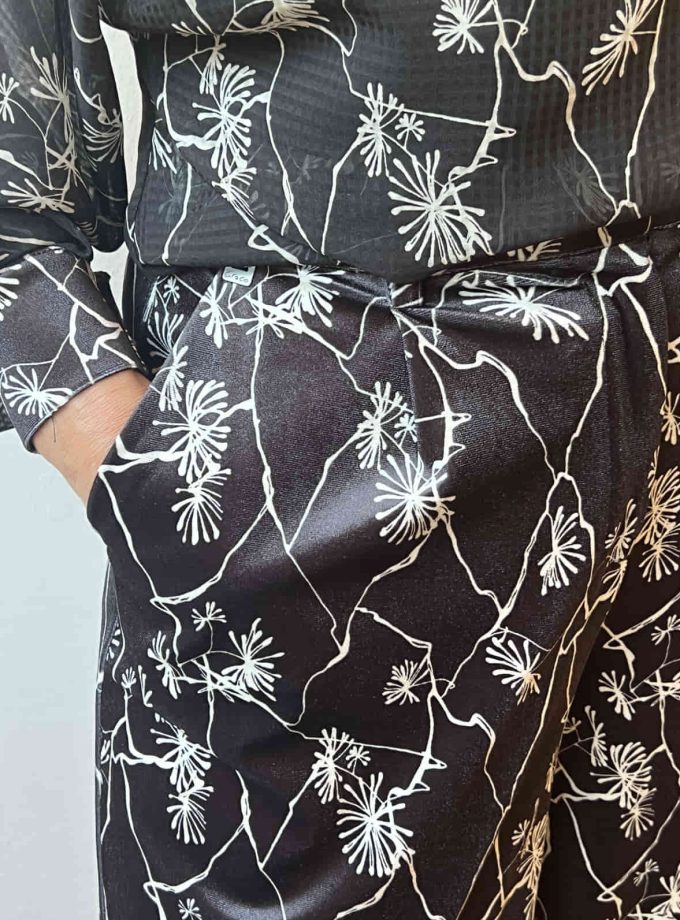 Pantalone palazzo con stampa fiore ramage Manila Grace