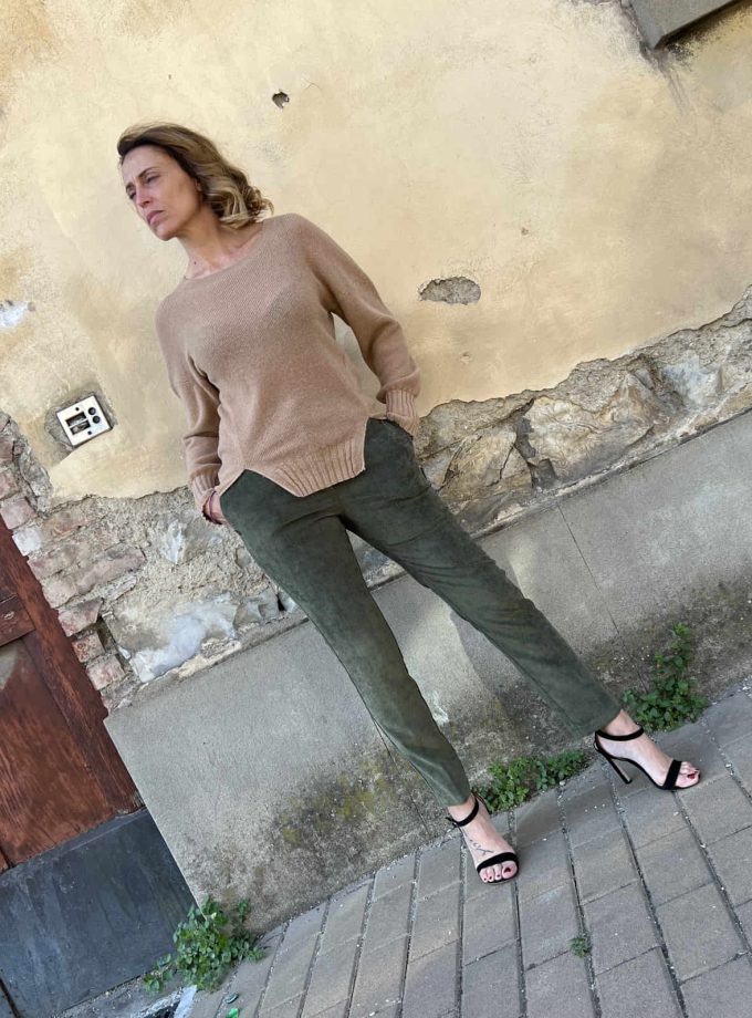 Pantalone chino velluto millerighe Manila Grace