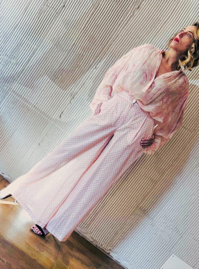 Pantalone palazzo a fiorellini Alessia Santi