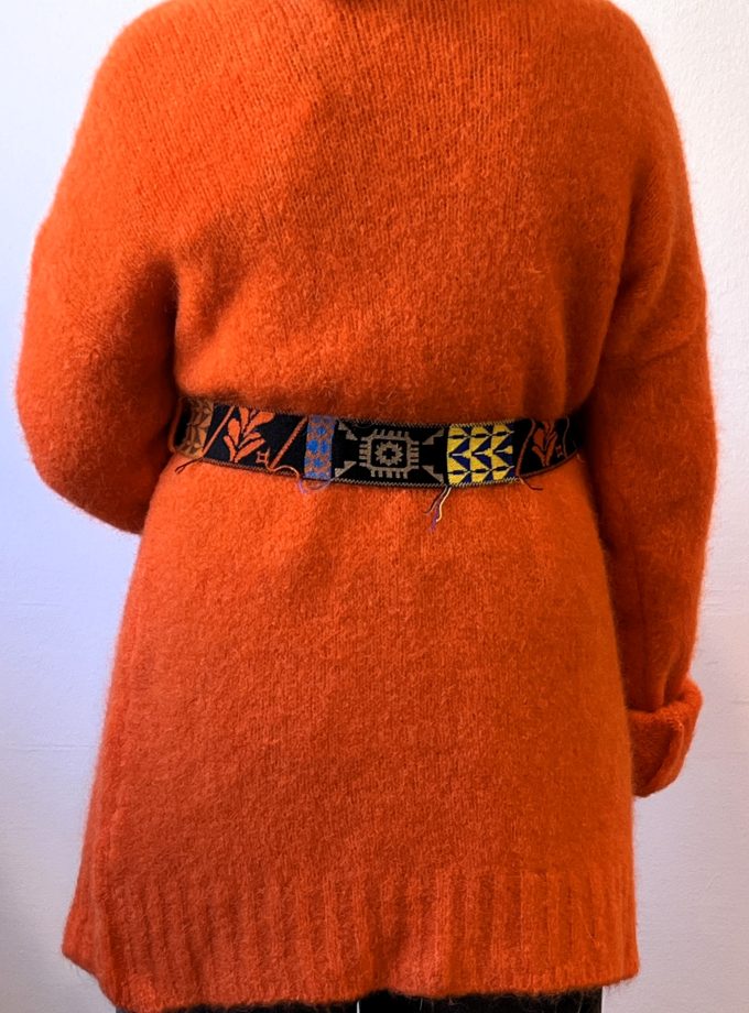 Cardigan in fine alpaca con cintura Akep