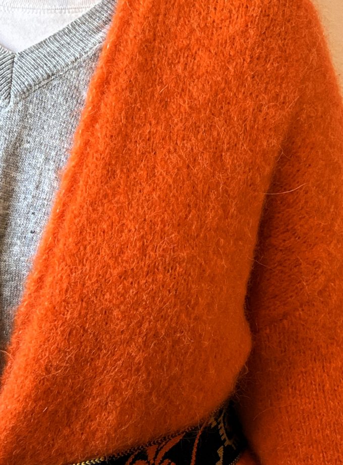 Cardigan in fine alpaca con cintura Akep