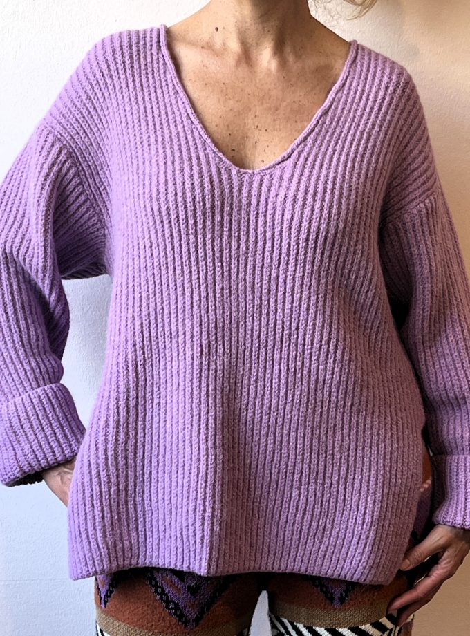 Maxi pull con scollo a v profondo Akep