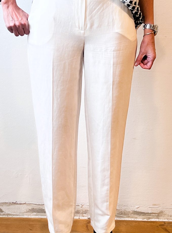 Pantalone straight misto lino Manila Grace