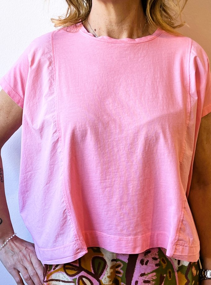 T-shirt manica corta bi materiale Meme Road