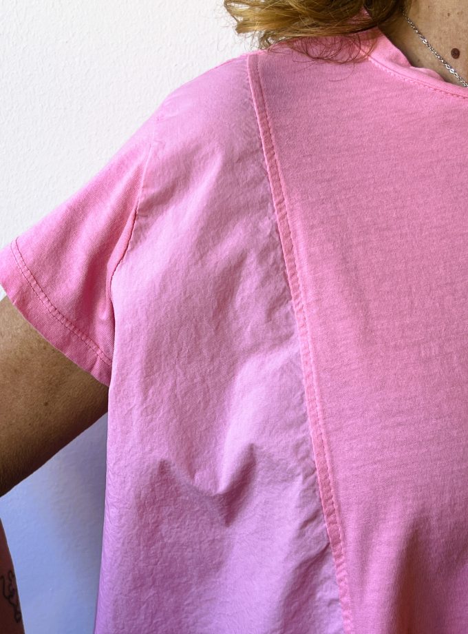 T-shirt manica corta bi materiale Meme Road