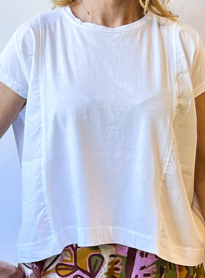 T-shirt manica corta bi materiale Meme Road