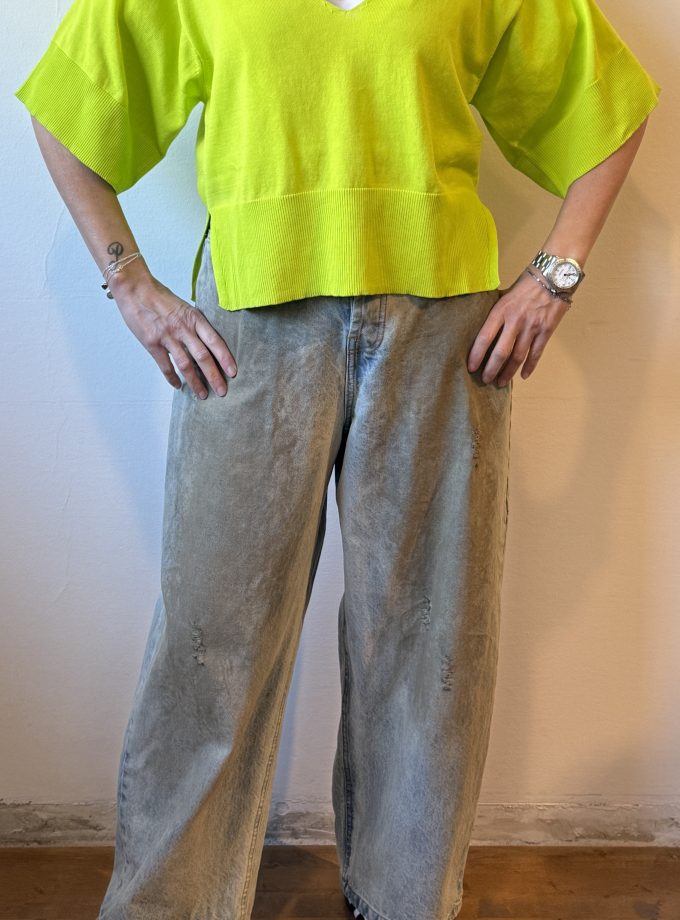 Maglia filo scollo V manica corta Jei-O Laboratorio