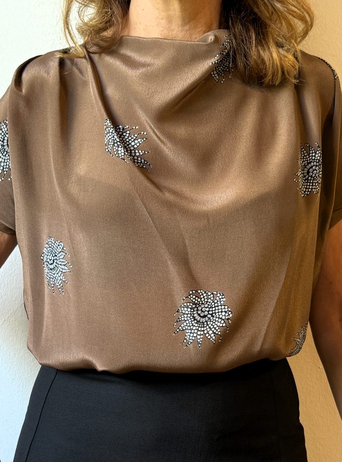 Blusa stampata drappeggio Ottod'Ame