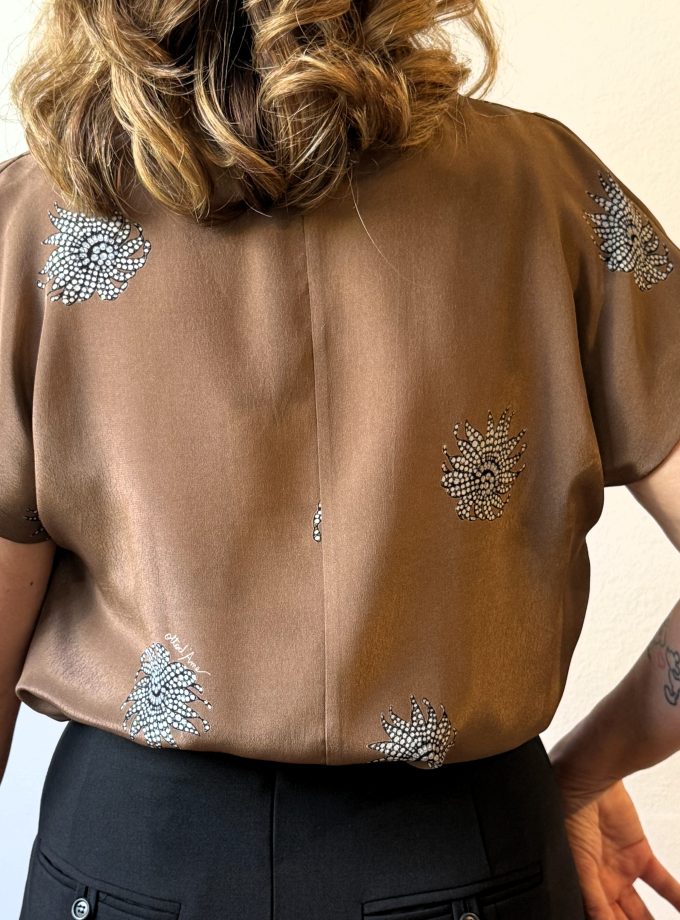 Blusa stampata drappeggio Ottod'Ame