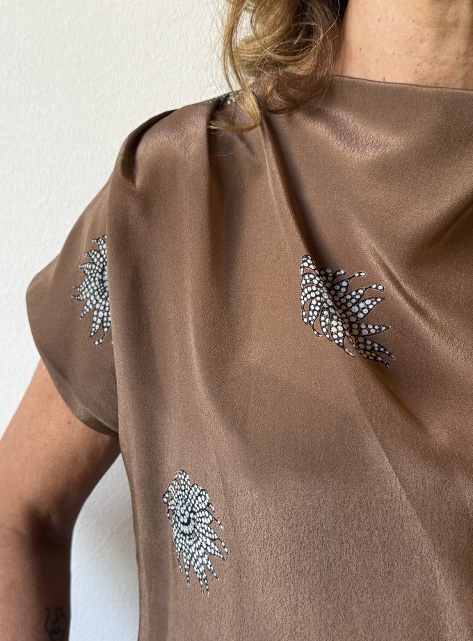 Blusa stampata drappeggio Ottod'Ame