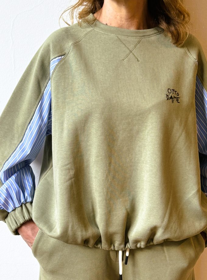 Felpa con inserti in popeline Ottod'Ame