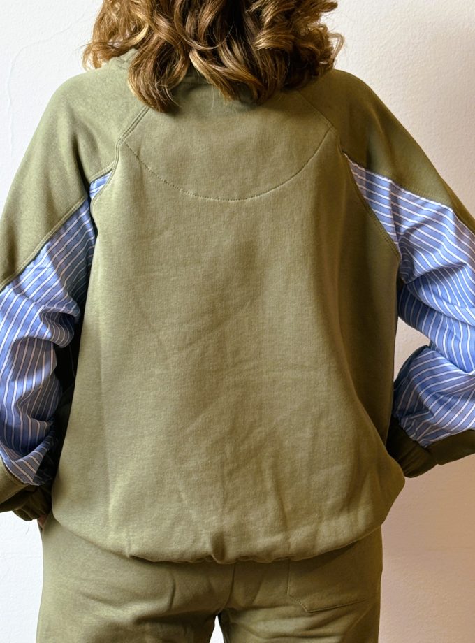 Felpa con inserti in popeline Ottod'Ame