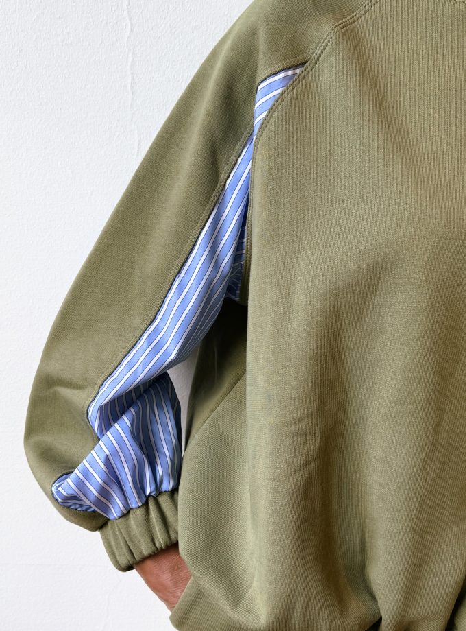 Felpa con inserti in popeline Ottod'Ame