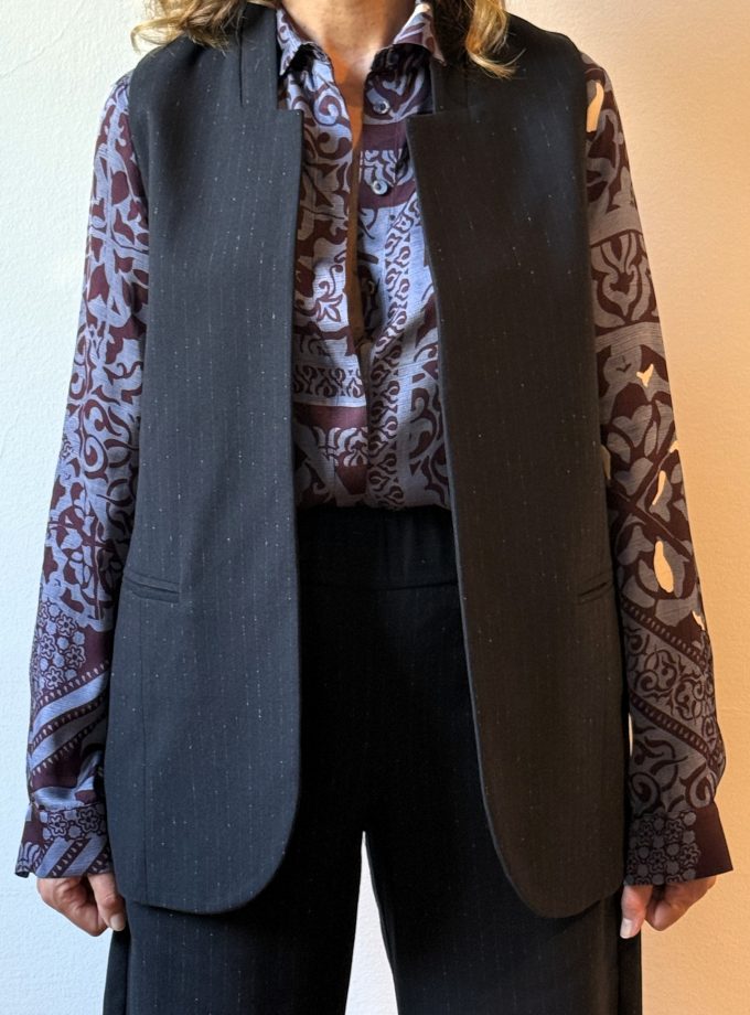 Gilet lungo gessato Alessia Santi.