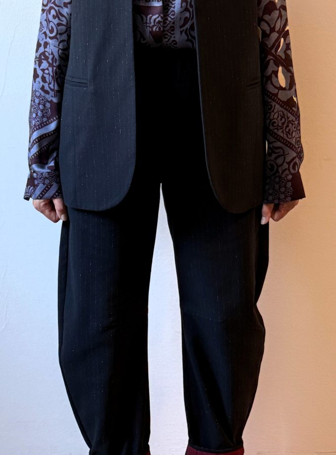 Gilet lungo gessato Alessia Santi.