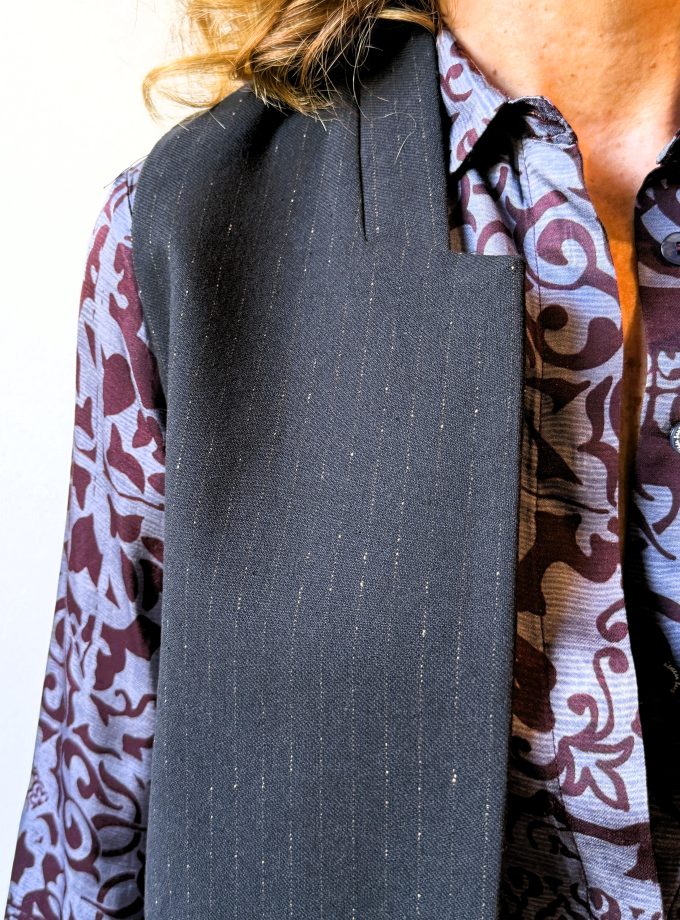 Gilet lungo gessato Alessia Santi.