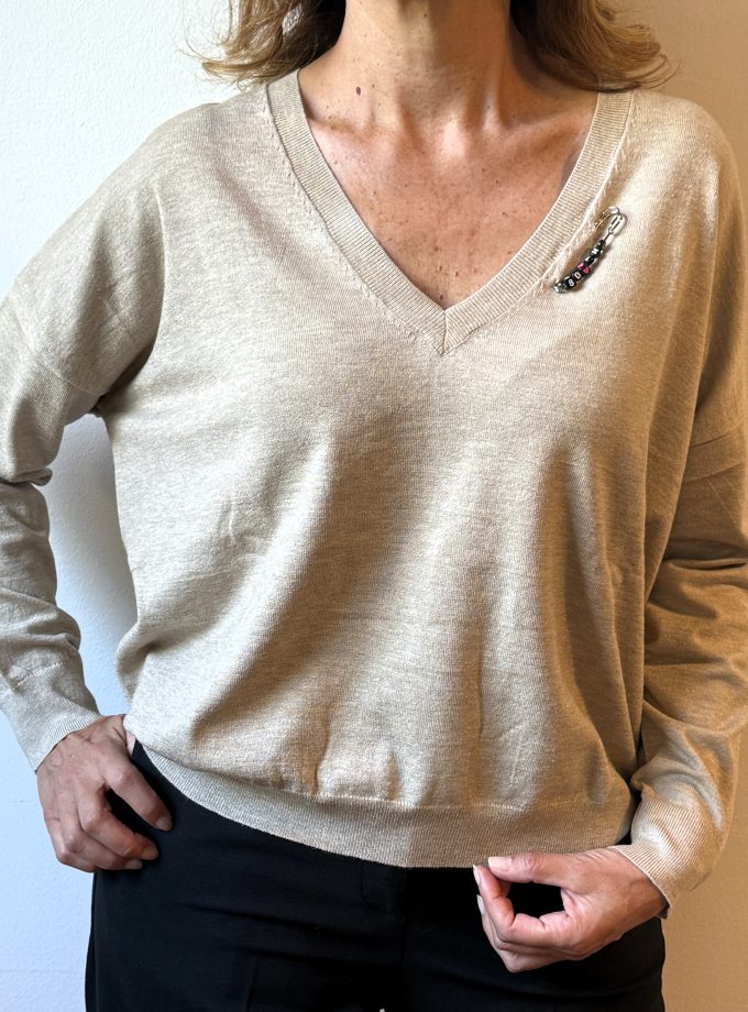 Maglia a V con spilla Ottod'Ame