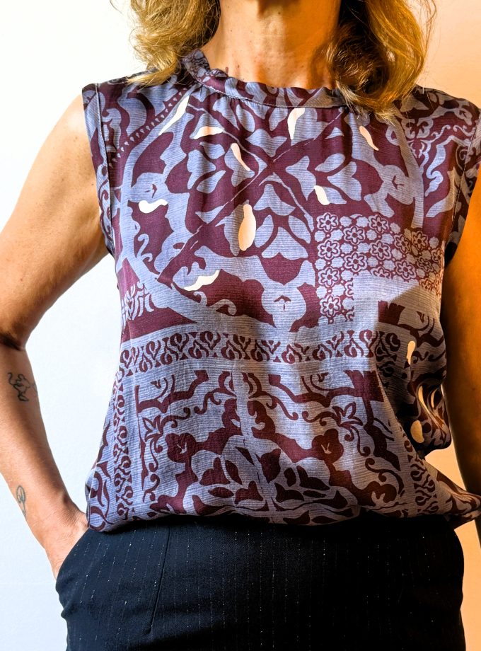 Top spalla larga stampata Alessia Santi