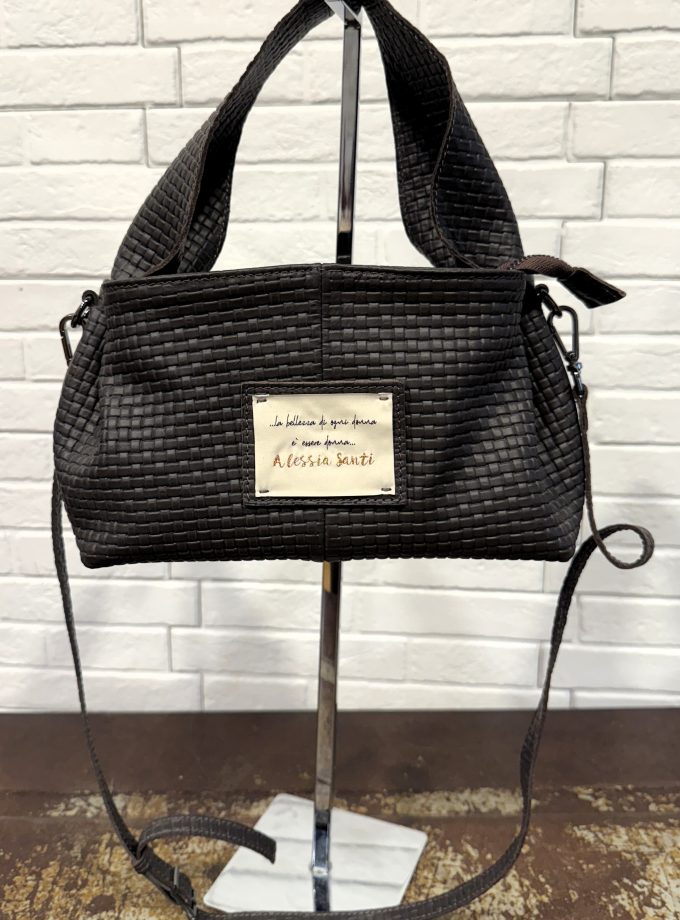 Borsa a mano in pelle intrecciata Alessia Santi