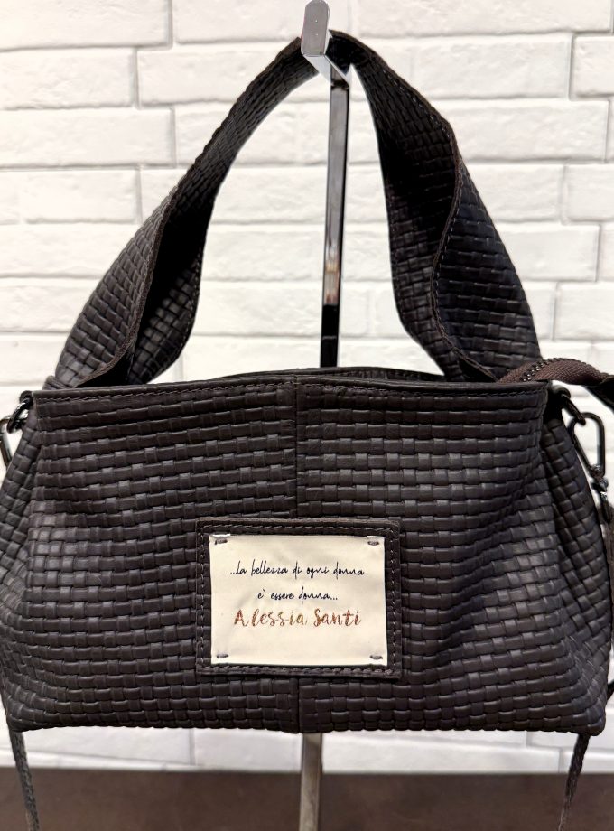 Borsa a mano in pelle intrecciata Alessia Santi