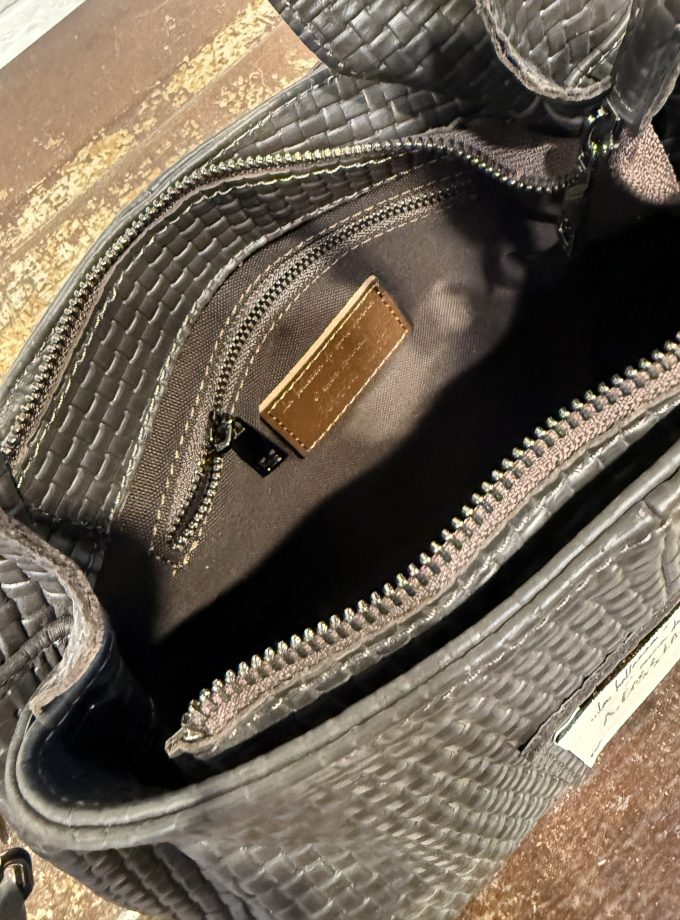 Borsa a mano in pelle intrecciata Alessia Santi