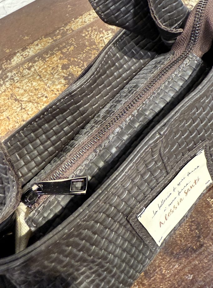 Borsa a mano in pelle intrecciata Alessia Santi