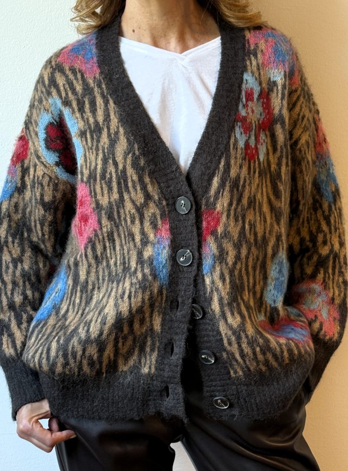 Cardigan animalier e fiori Souvenie Privée