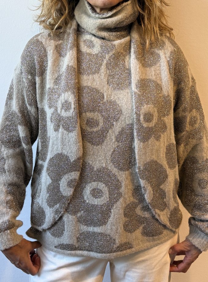 Cardigan alpaca e lana jacquard Alessia Santi