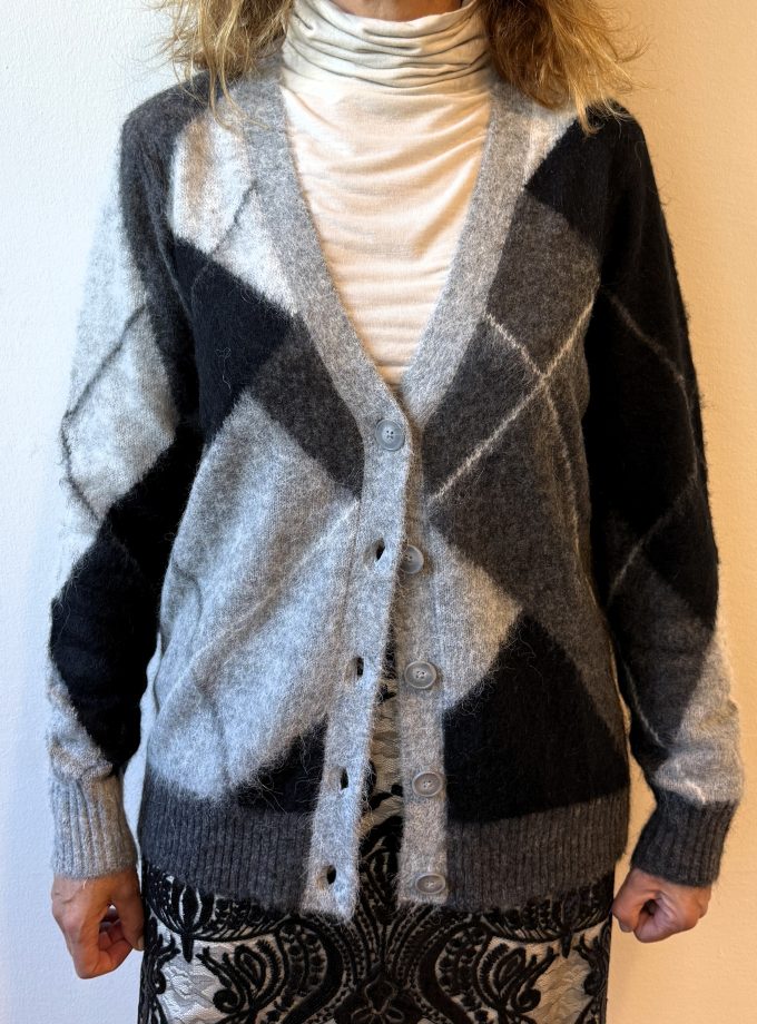 Cardigan motivo a rombi Alessia Santi