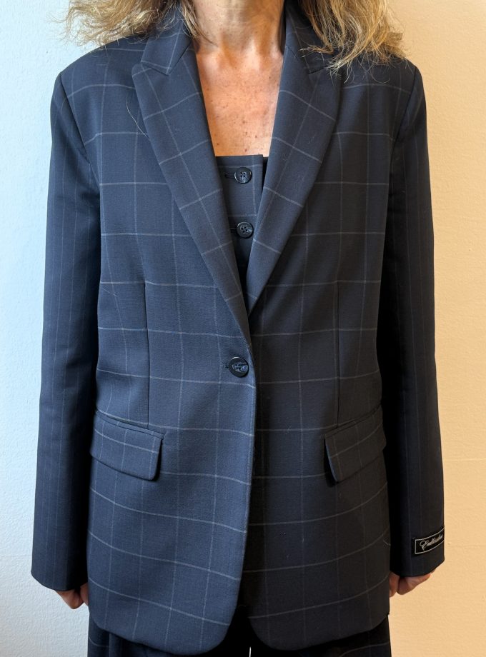 Giacca patchwork check e gessato Ottod'Ame