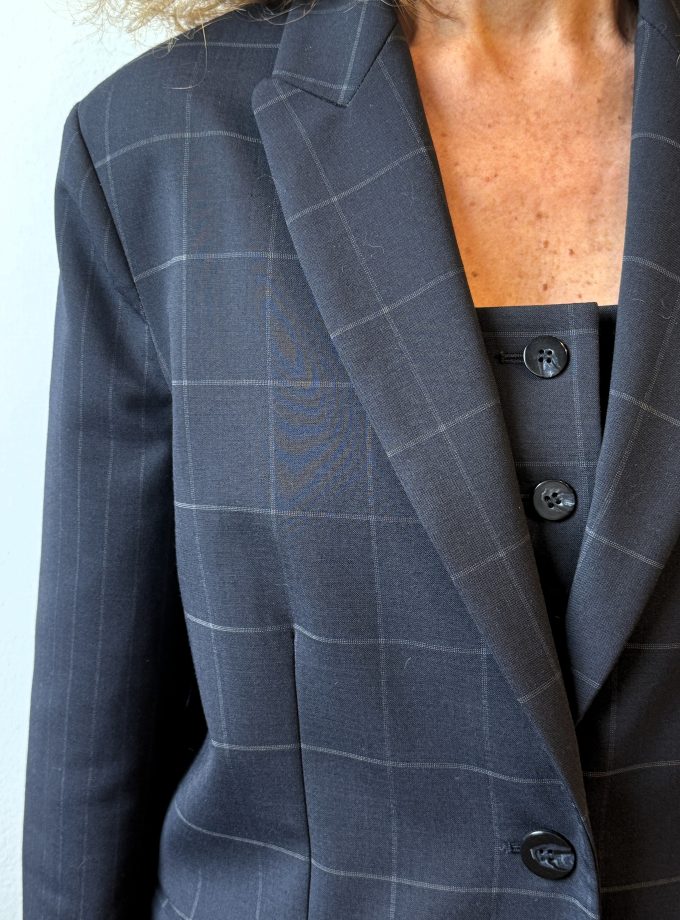 Giacca patchwork check e gessato Ottod'Ame