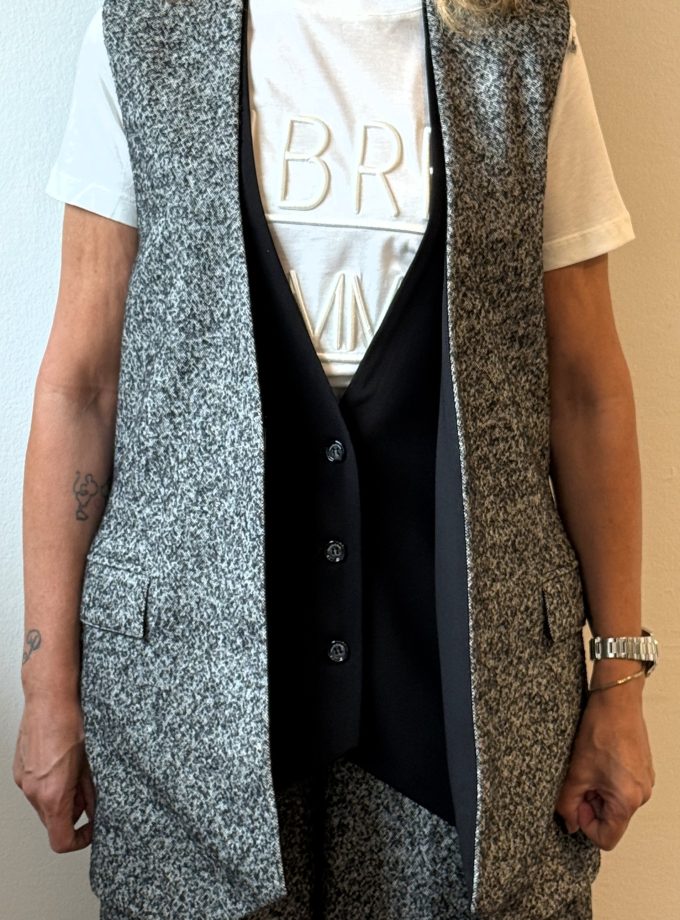 Maxi gilet bimateriale Manila Grace