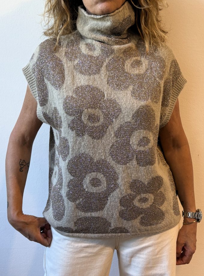 Gilet alpaca e lana jacquard Alessia Santi