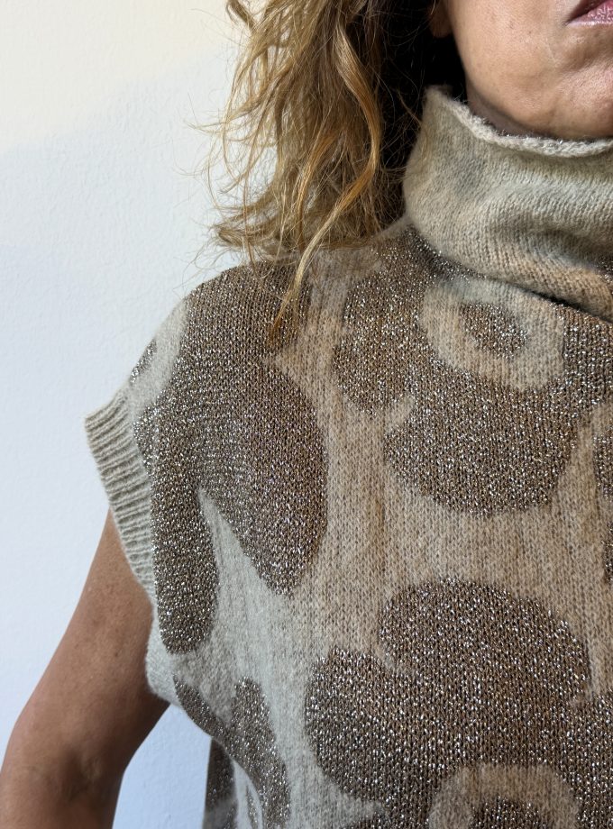 Gilet alpaca e lana jacquard Alessia Santi