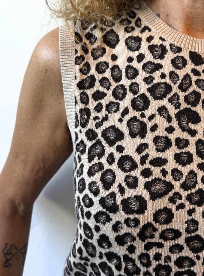 Gilet in cotone e lana jacquard Alessia Santi