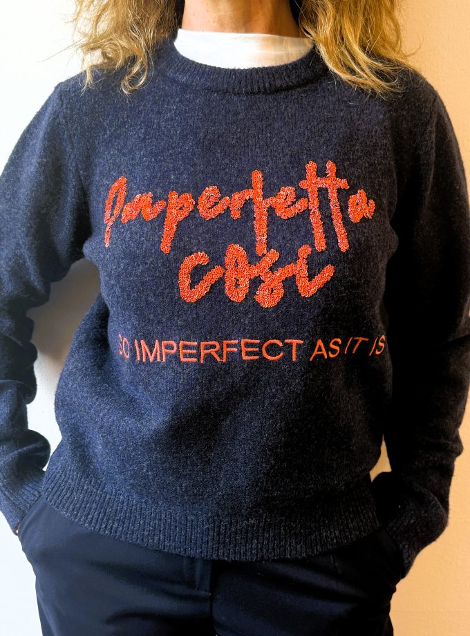 Maglia girocollo con ricamo Alessia Santi