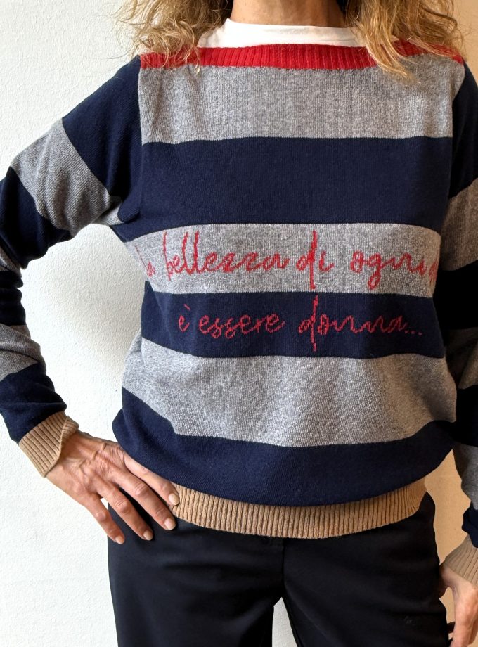 Maglia rigata lana e cashmere Alessia Santi