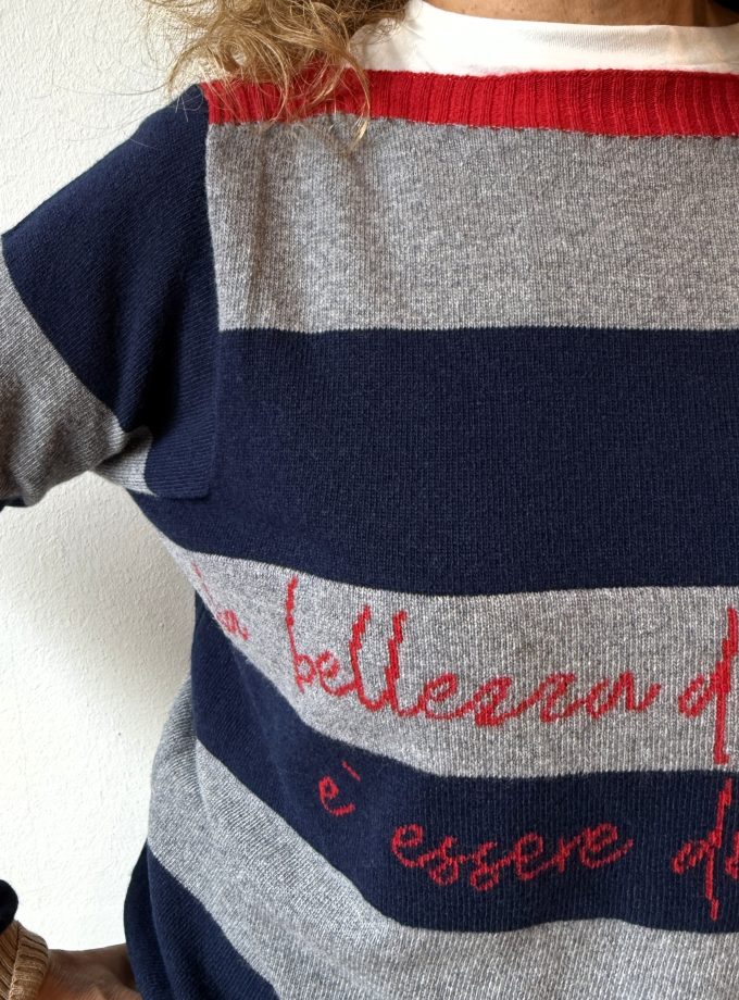 Maglia rigata lana e cashmere Alessia Santi