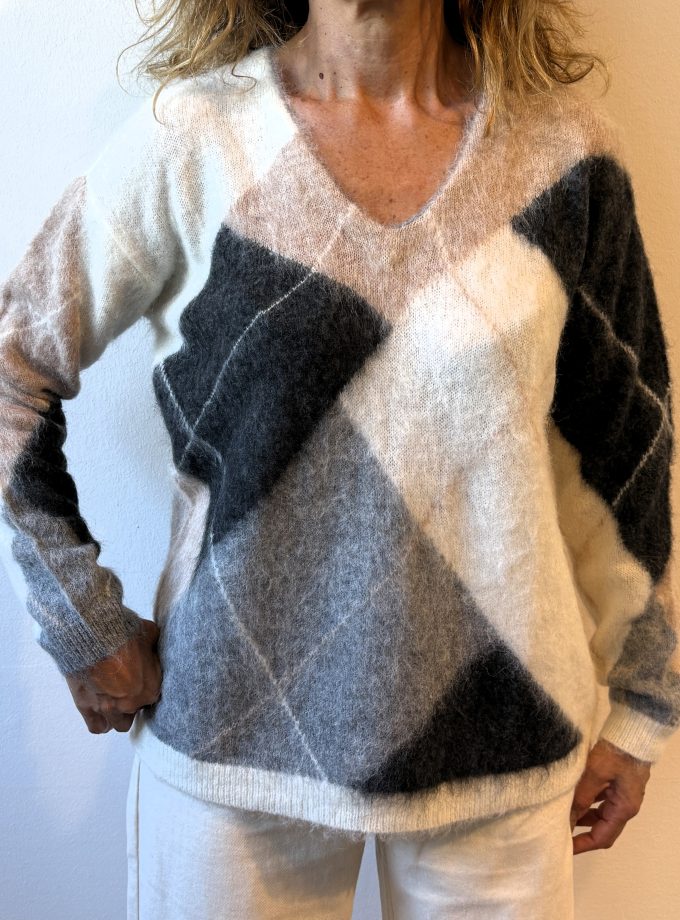 Maglia sollo V a rombi Alessia Santi