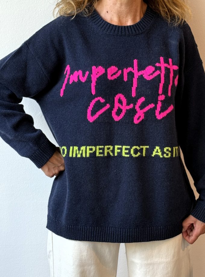 Pull misto cashmere con scritta Alessia Santi