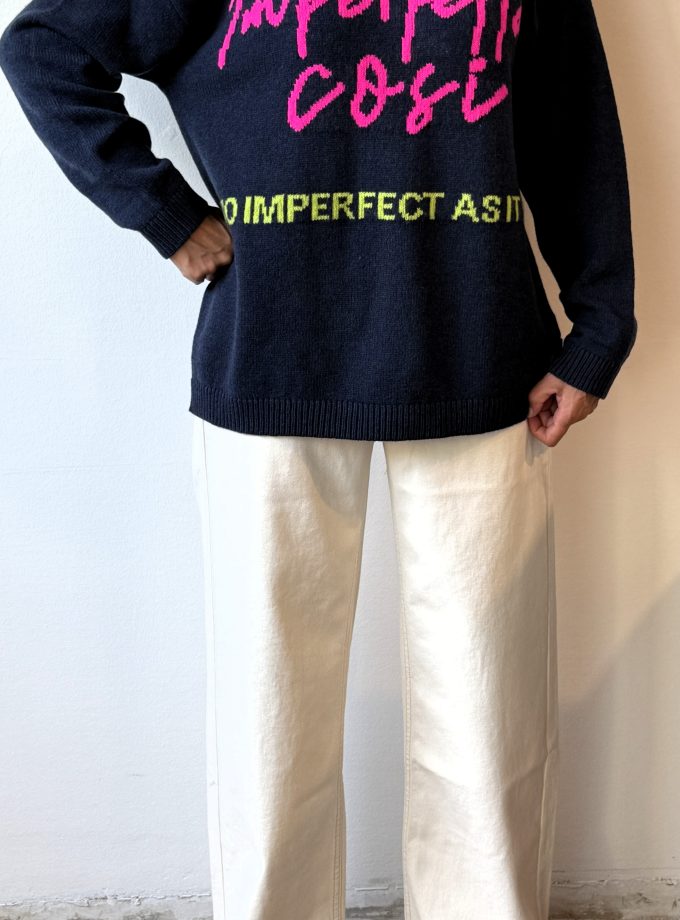 Pull misto cashmere con scritta Alessia Santi