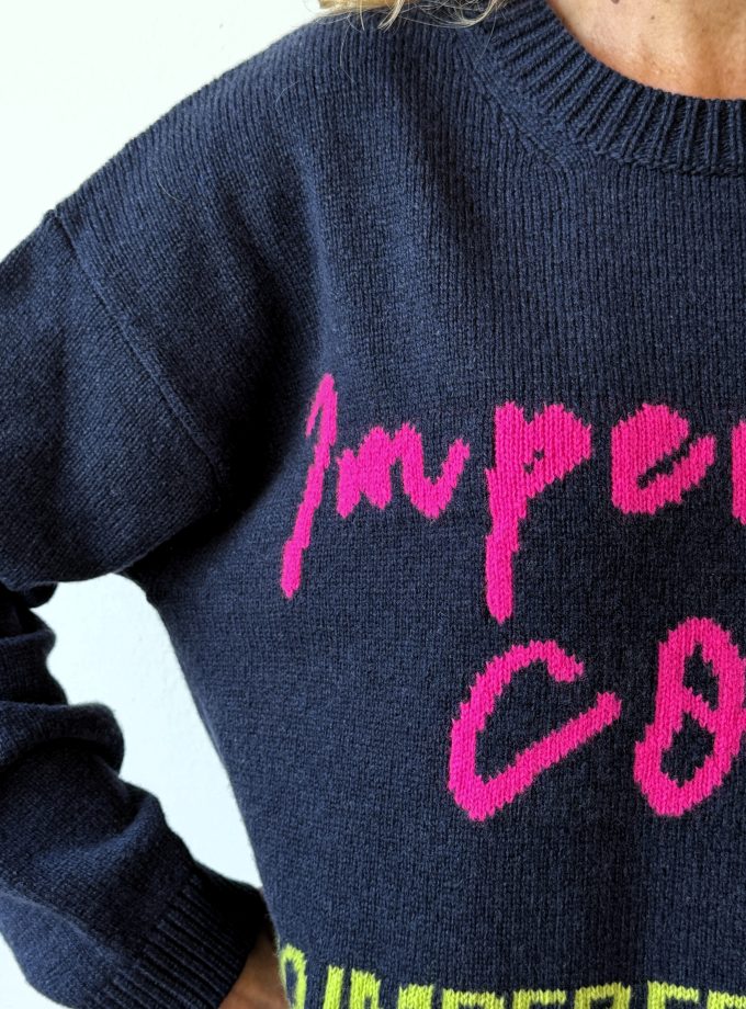 Pull misto cashmere con scritta Alessia Santi