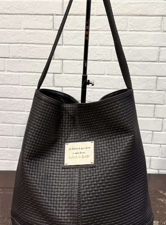 Secchiello in pelle intrecciata Alessia Santi