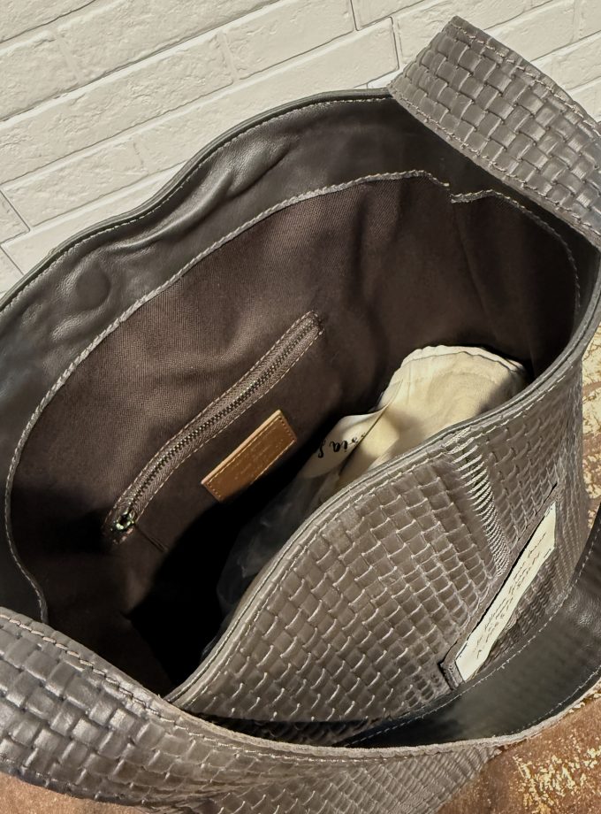 Secchiello in pelle intrecciata Alessia Santi