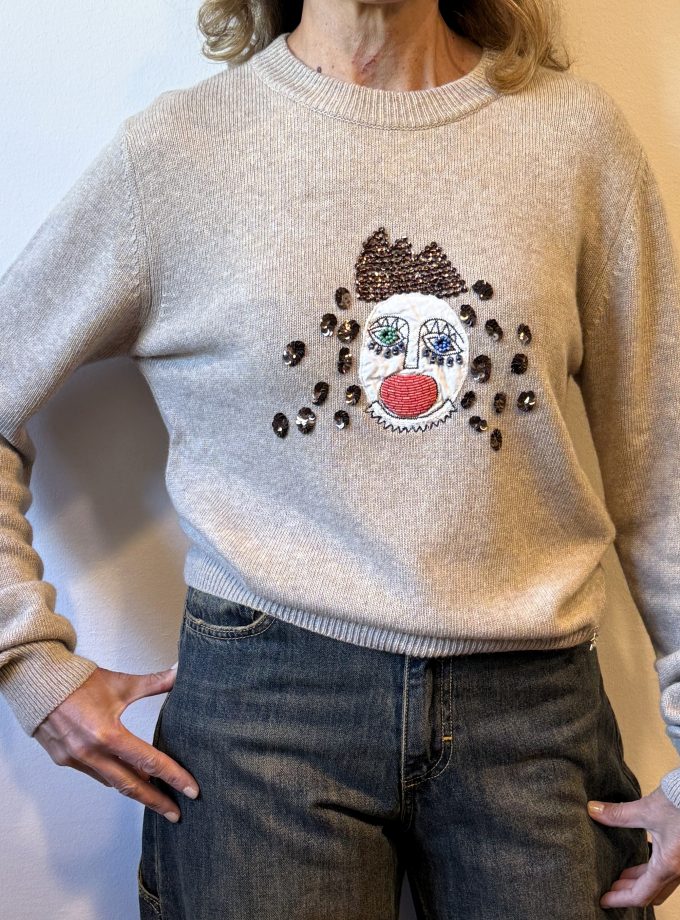 Maglia girocollo ricamata Souvenir Privée